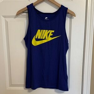 Nike Royal Blue Tank with Yellow Logo Small